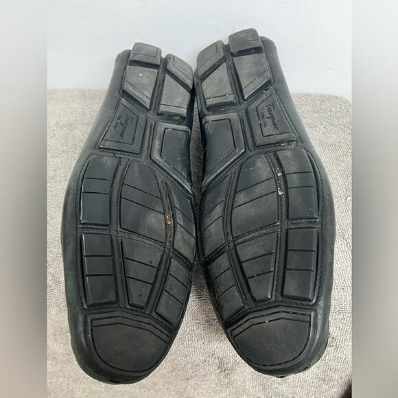 Salvatore Ferragamo Sardegna Driver Loafers Men Black Leather Shoes Size 13 D - Picture 10 of 11